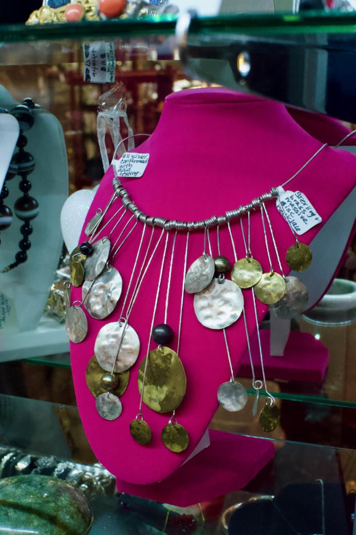 Shop Sterling & brass massive disc necklace | Hunt & Gather