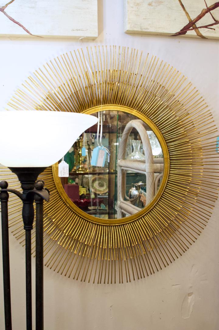 Shop Round gold colored mirror | Hunt & Gather
