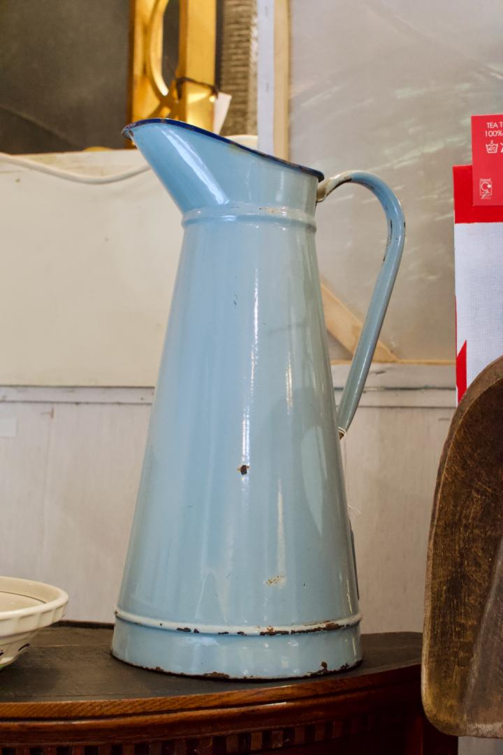 Shop French blue enamel pitcher | Hunt & Gather