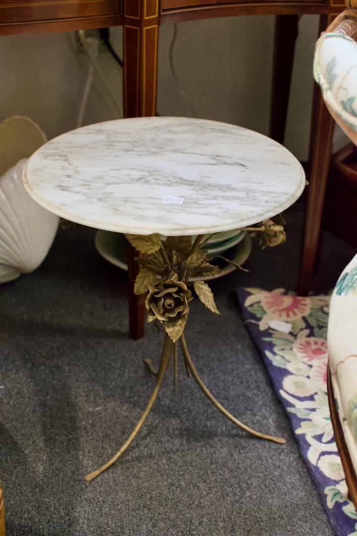 Shop Marble top tole floral table | Hunt & Gather