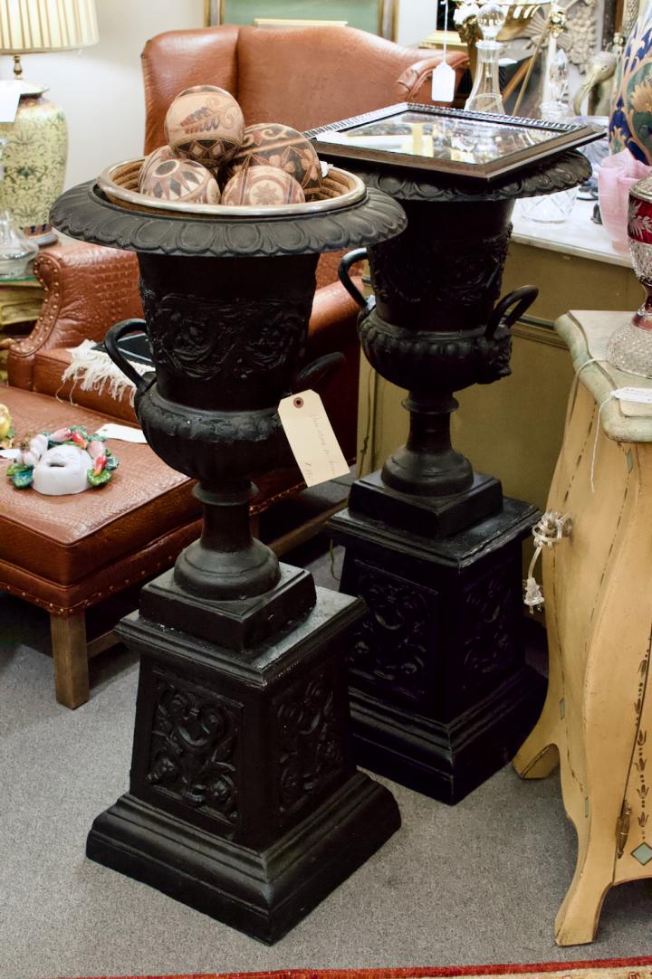 Shop Pair of urns on base | Hunt & Gather