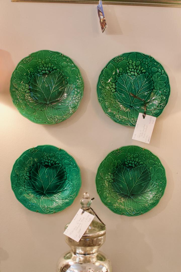Shop Set of 4 majolica plates w/ hangers | Hunt & Gather