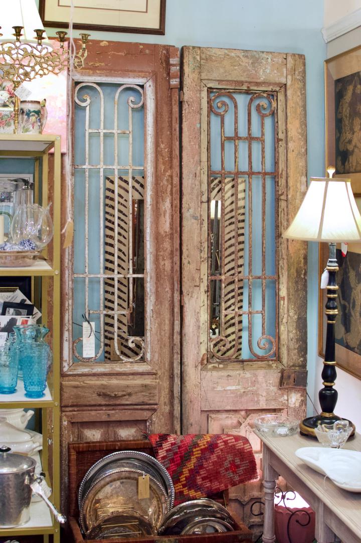 Shop Antique wood / wrought iron doors pair from Mexico | Hunt & Gather
