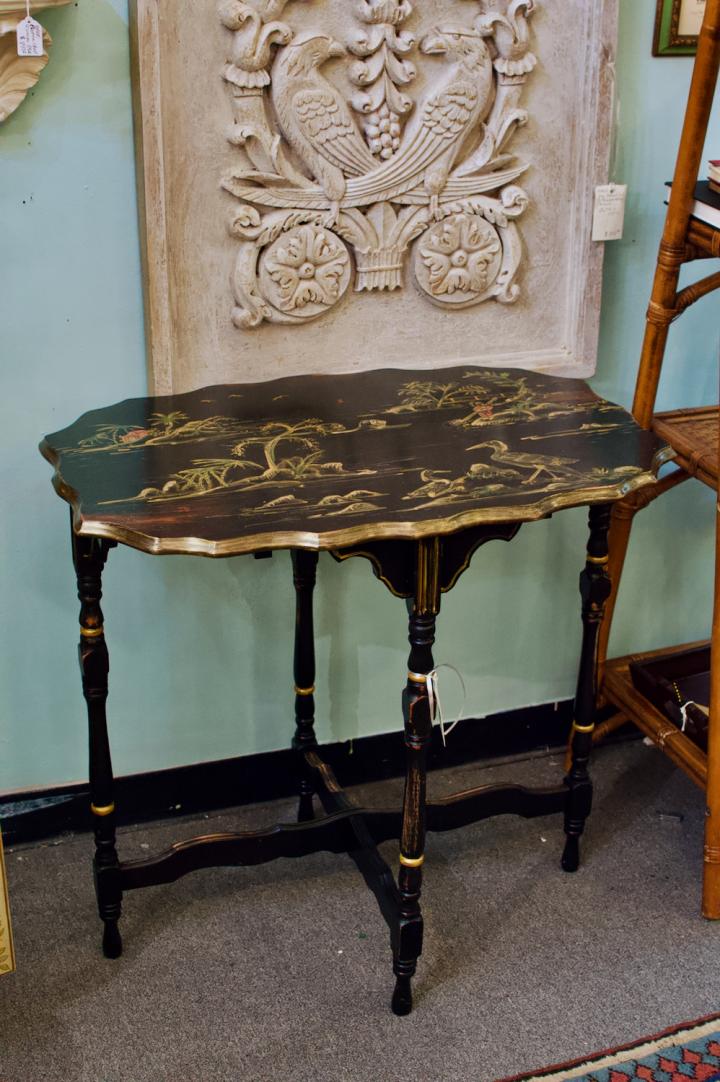 Shop Vintage hand painted chinoiserie accent table | Hunt & Gather