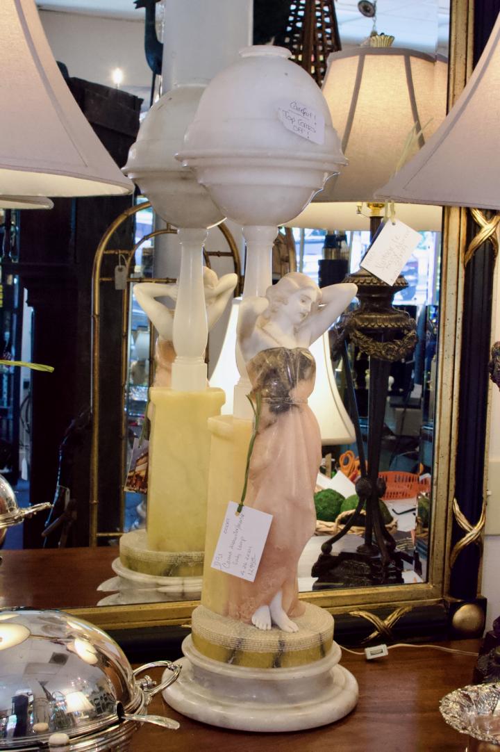Shop Carved alabaster / marble lady lamp | Hunt & Gather