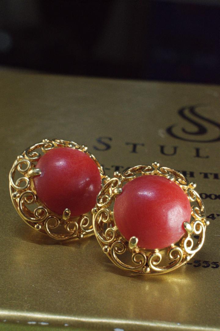 Shop 18K gold coral earrings | Hunt & Gather