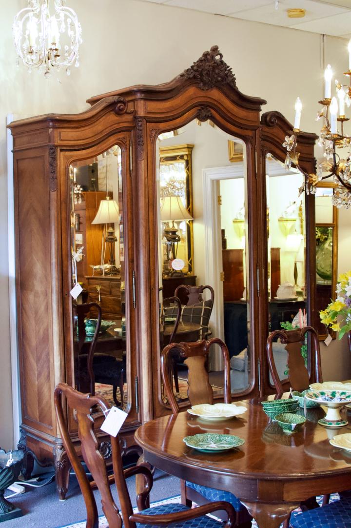 Shop Antique armoire w/ 3 mirrored doors | Hunt & Gather