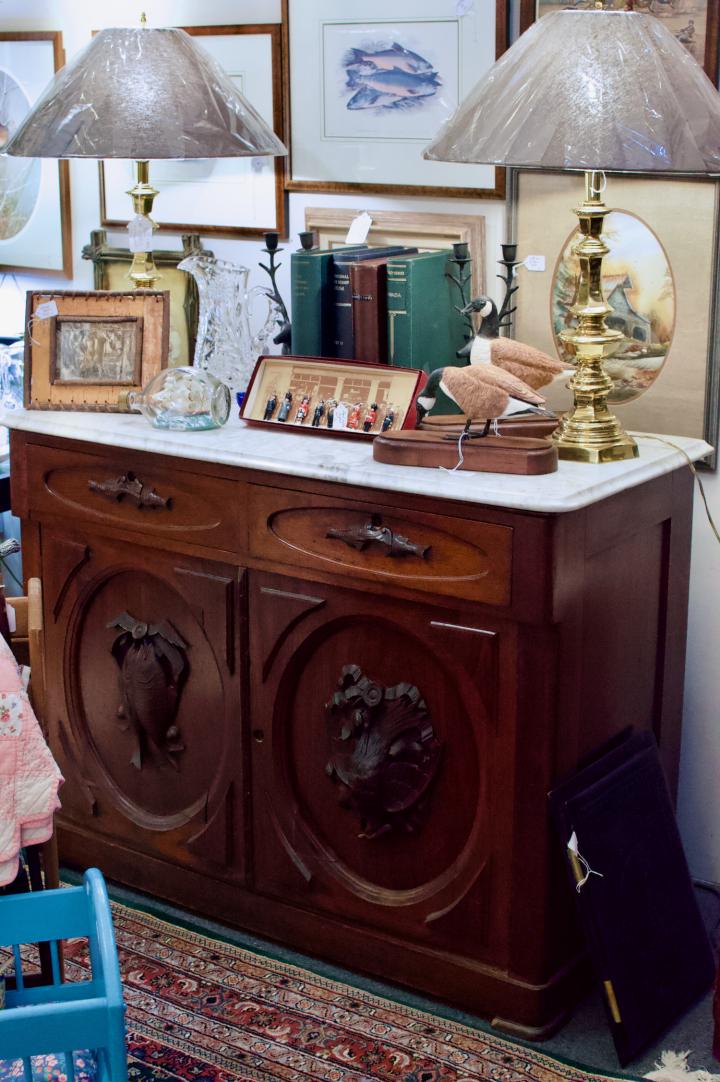 Shop One of a kind Black Forest marble top chest | Hunt & Gather