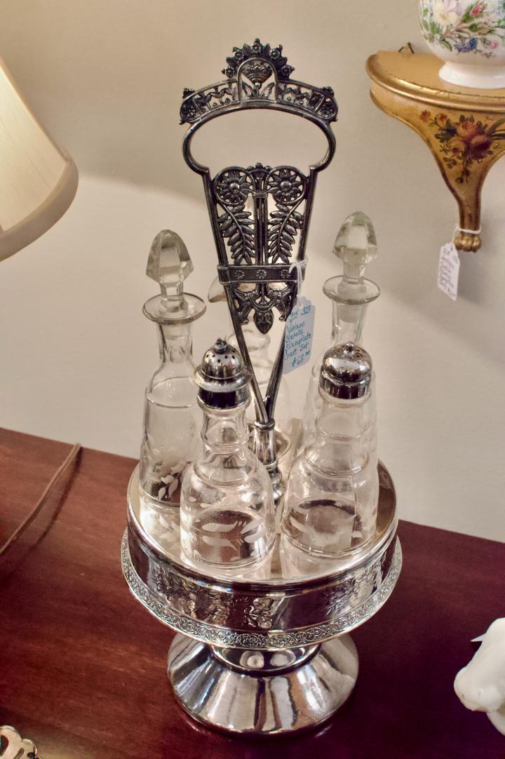 Shop Vintage stately silverplate cruet set | Hunt & Gather