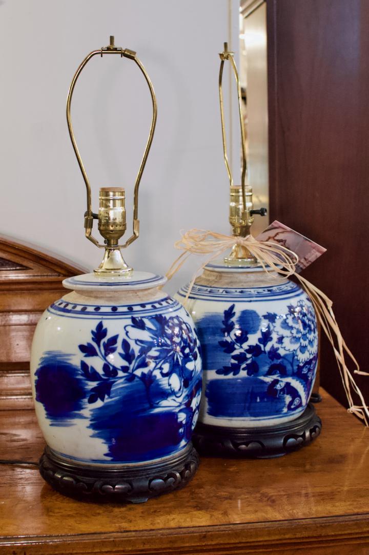 Shop Blue & white lamp pair | Hunt & Gather