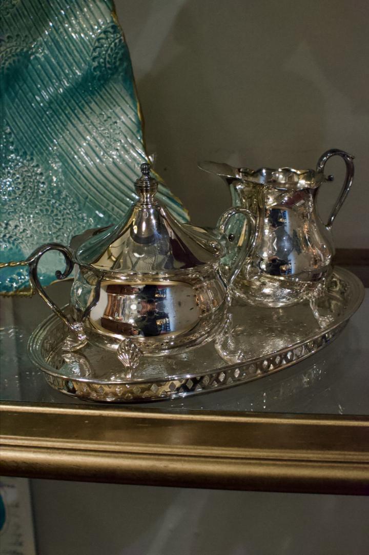 Shop Sheffield silver tray, creamer, sugar | Hunt & Gather