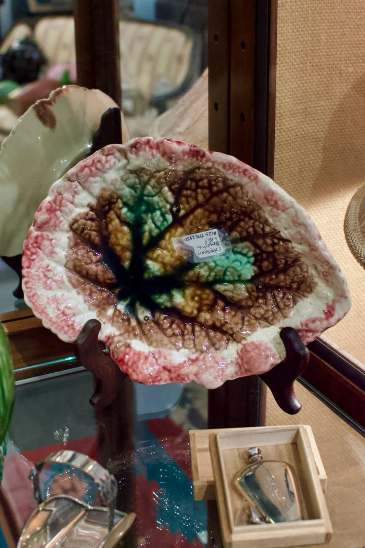 Shop Begonia leaf majolica dish | Hunt & Gather