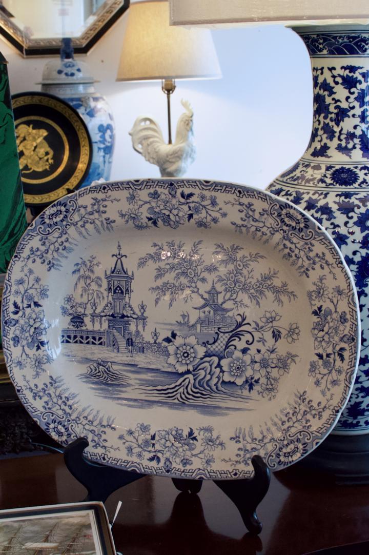 Shop Antique blue & white platter | Hunt & Gather