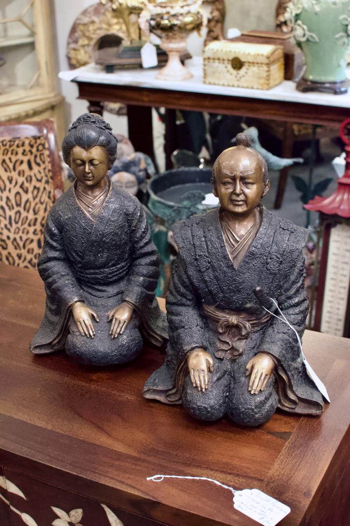 Shop Pair of bronze Japanese figures | Hunt & Gather