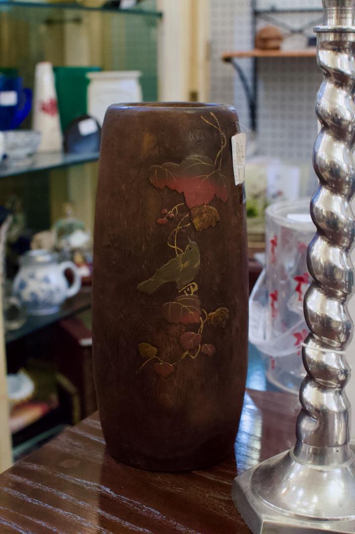 Shop Vintage wood vase w/ copper insert | Hunt & Gather