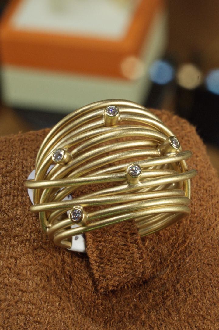 Shop 18K gold multi wrap bands w/ diamonds ring | Hunt & Gather