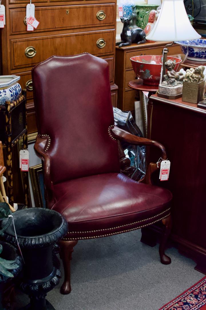 Shop Burgundy leather arm chair | Hunt & Gather