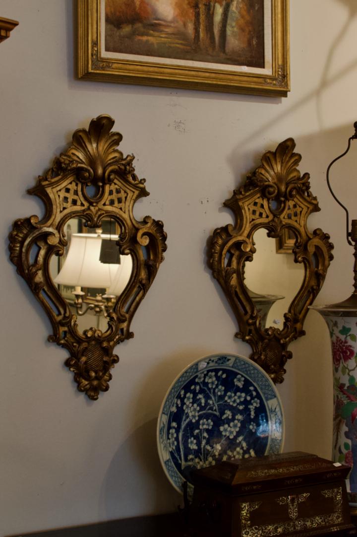 Shop Pair of vintage baroque style mirrors | Hunt & Gather