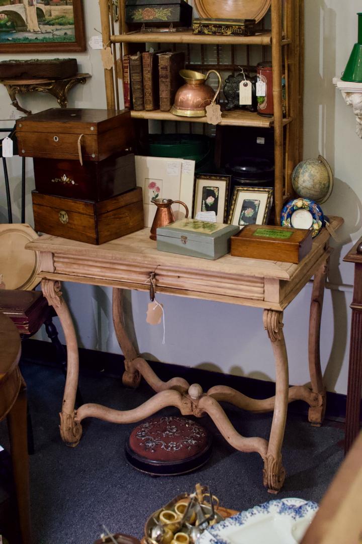 Shop Early 20th C French bleached wood small desk | Hunt & Gather