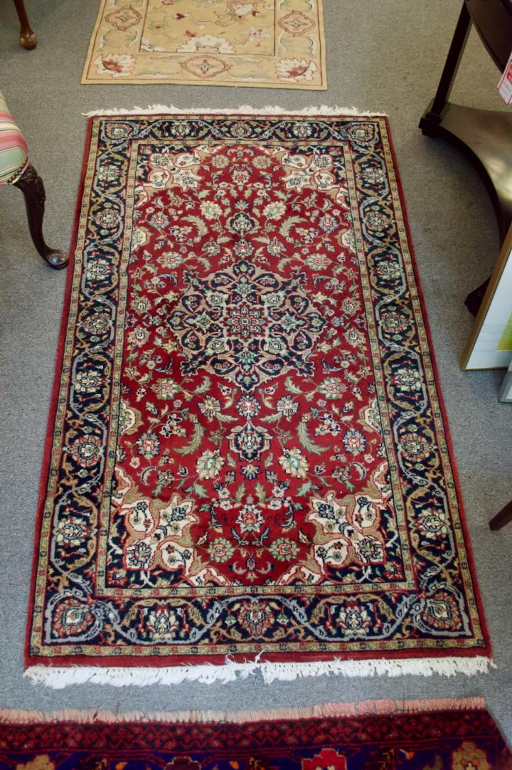 Shop Beautiful Persian style rug - burgundy & blue | Hunt & Gather
