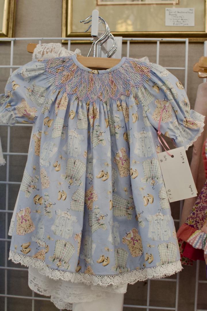 Shop 100% cotton print hand smocked cotton lace dress - 3 months | Hunt & Gather