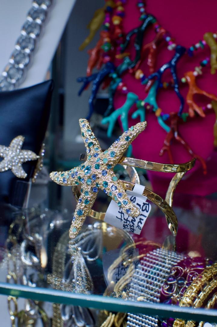 Shop Blue rhinestone starfish cuff | Hunt & Gather