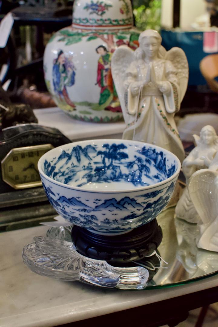 Shop Vintage white & blue bowl - signed | Hunt & Gather