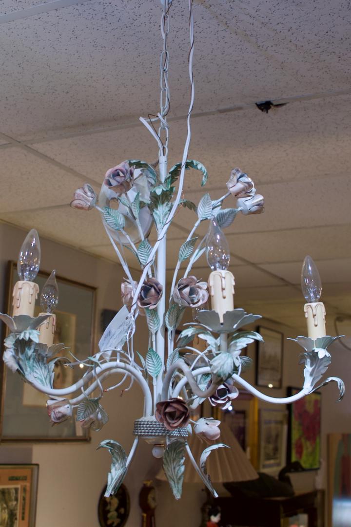 Shop Vintage Italian tole rose chandelier | Hunt & Gather