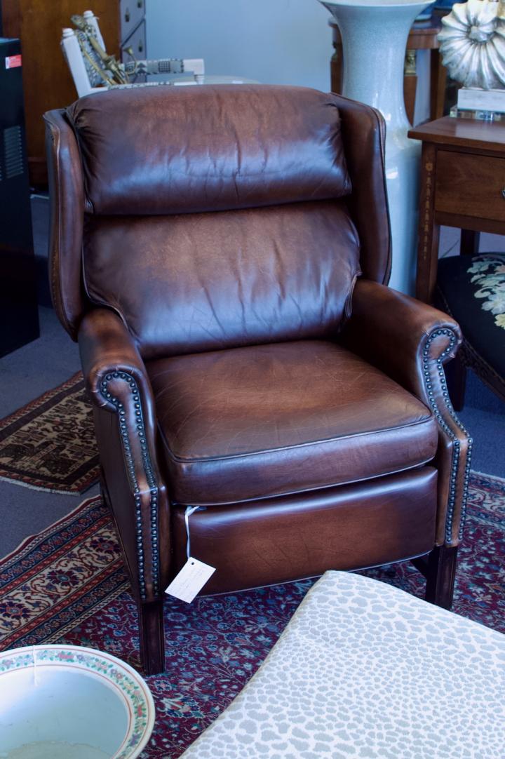 Shop Pair of brown leather recliners | Hunt & Gather