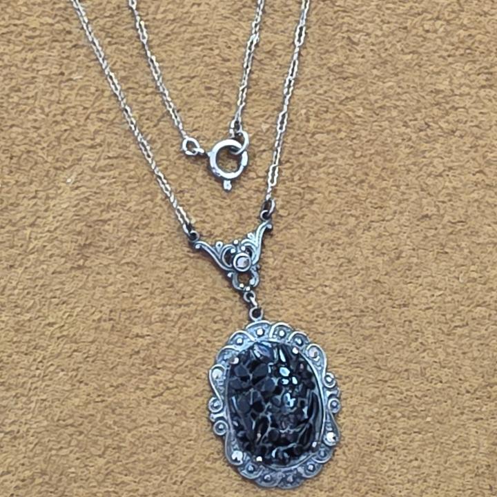 Shop Art Deco Sterling Marcasite Lavaliere | Hunt & Gather