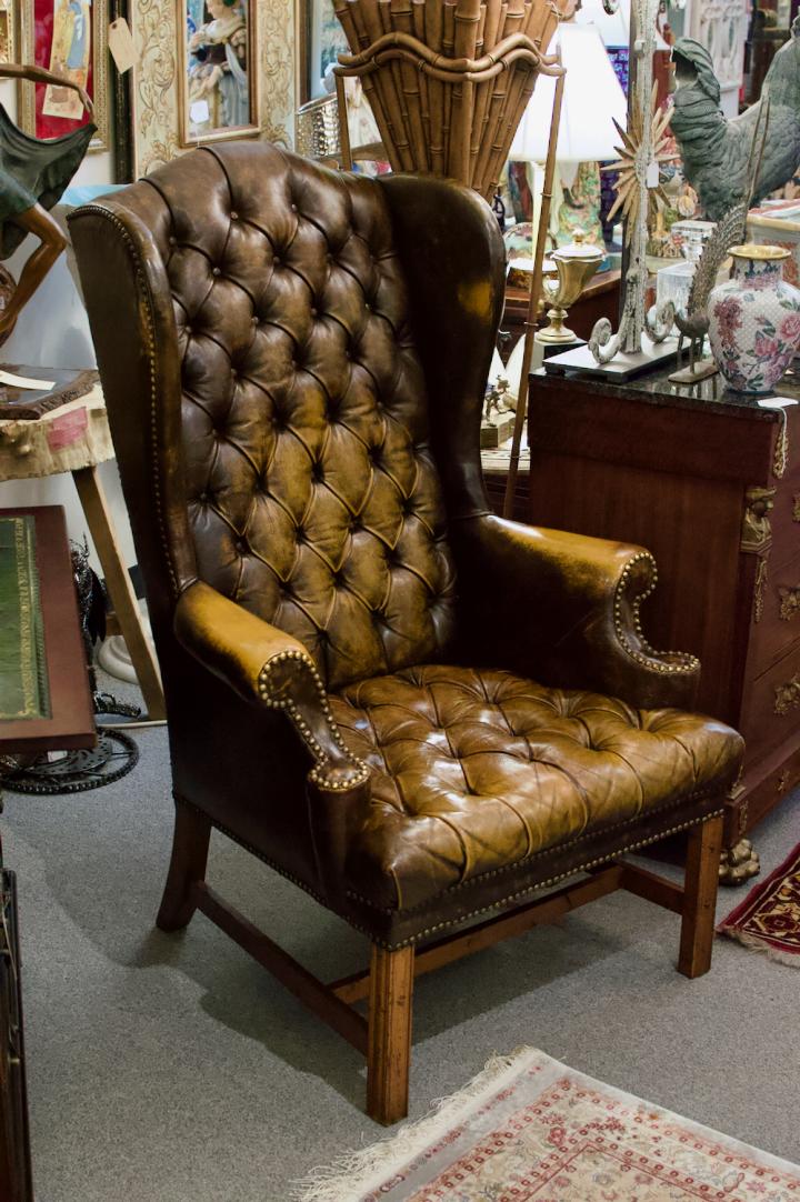 Shop Leather chair w/ fine patina | Hunt & Gather