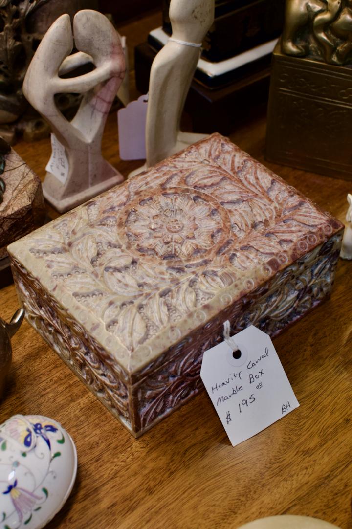 Shop Heavily carved marble box | Hunt & Gather