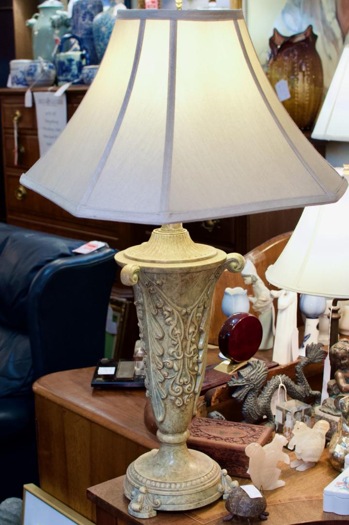 Shop Pair of heavily carved lamps | Hunt & Gather