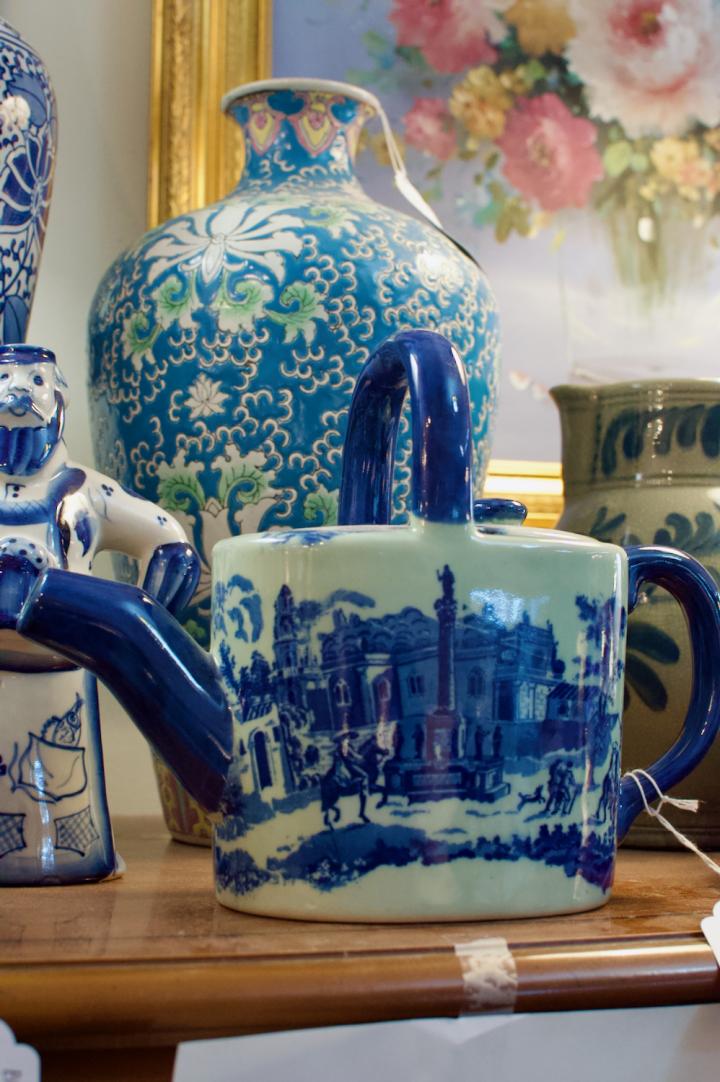 Shop Blue & white ironstone teapot | Hunt & Gather