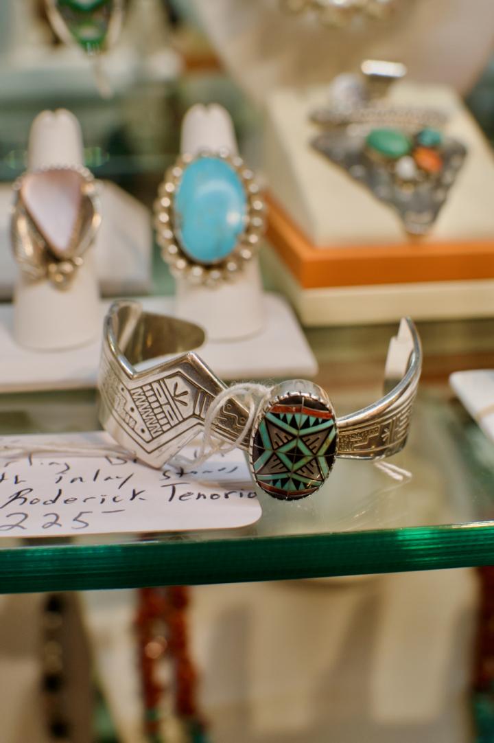 Shop Sterling bracelet w/ inlay stones by Roderick Tenorio | Hunt & Gather