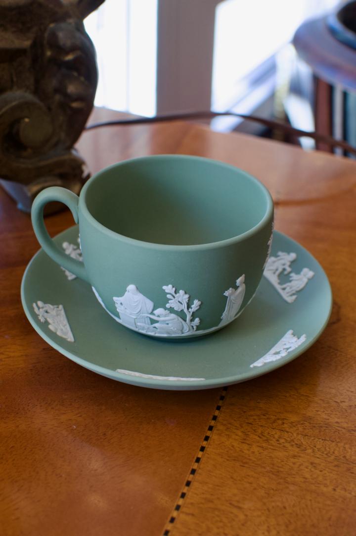 Shop Wedgwood green cup & saucer | Hunt & Gather