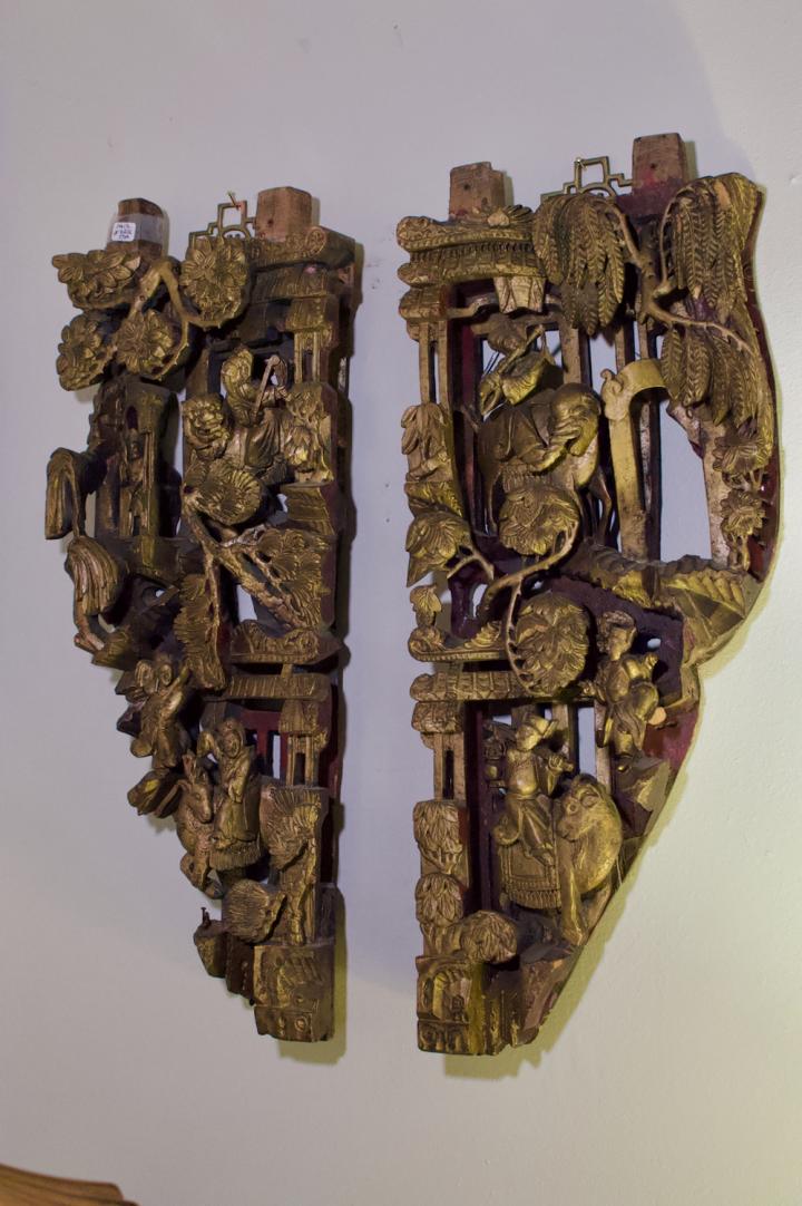 Shop Pair of antique gilt carved wood panels | Hunt & Gather