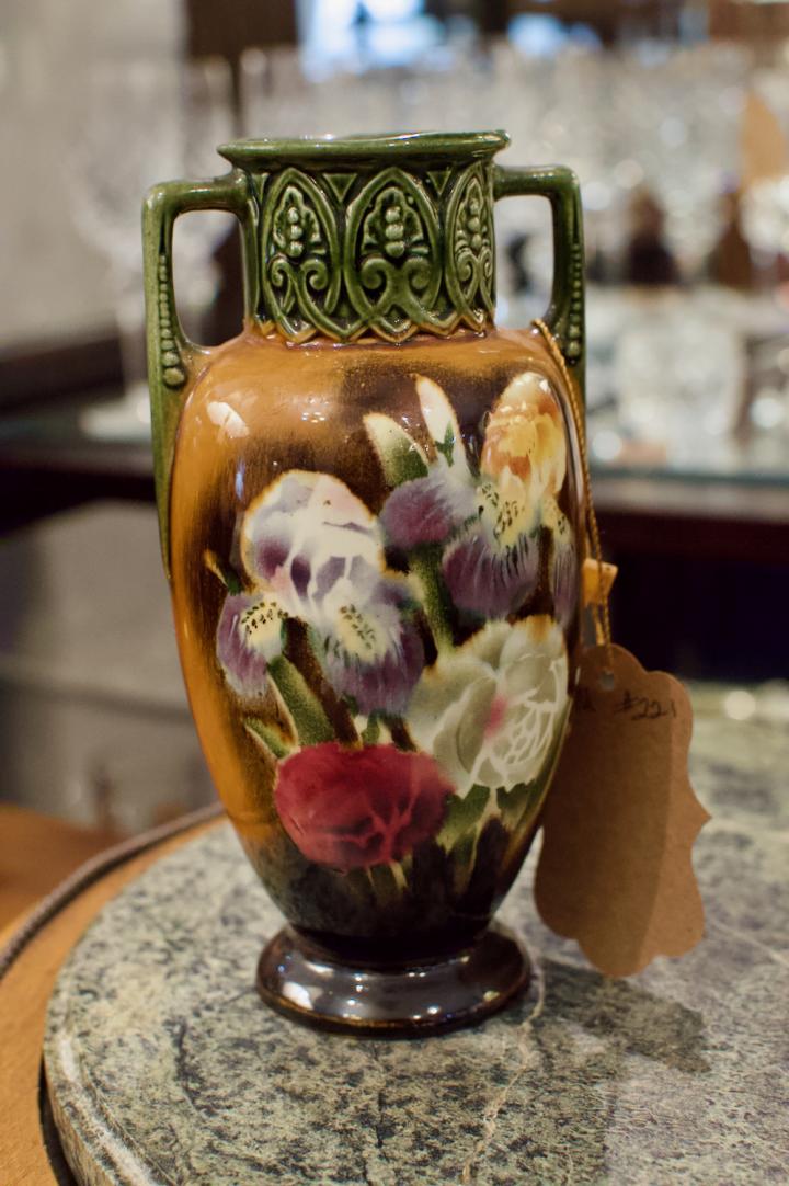 Shop Vintage art nouveau majolica Irish rose / iris vase | Hunt & Gather