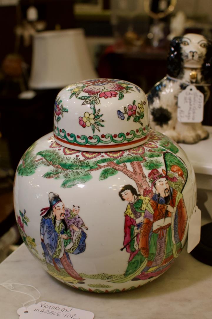 Shop Vintage hand painted decorated ginger jar & lid | Hunt & Gather