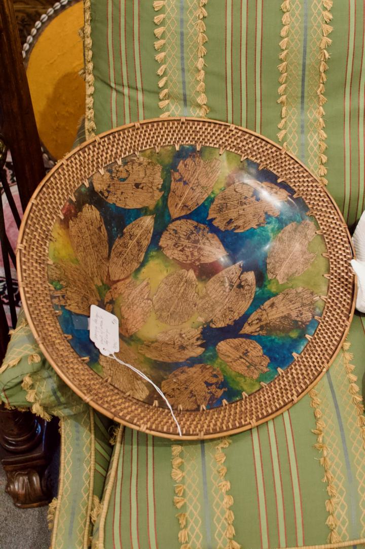 Shop Unique bowl w/ woven & leaf design | Hunt & Gather