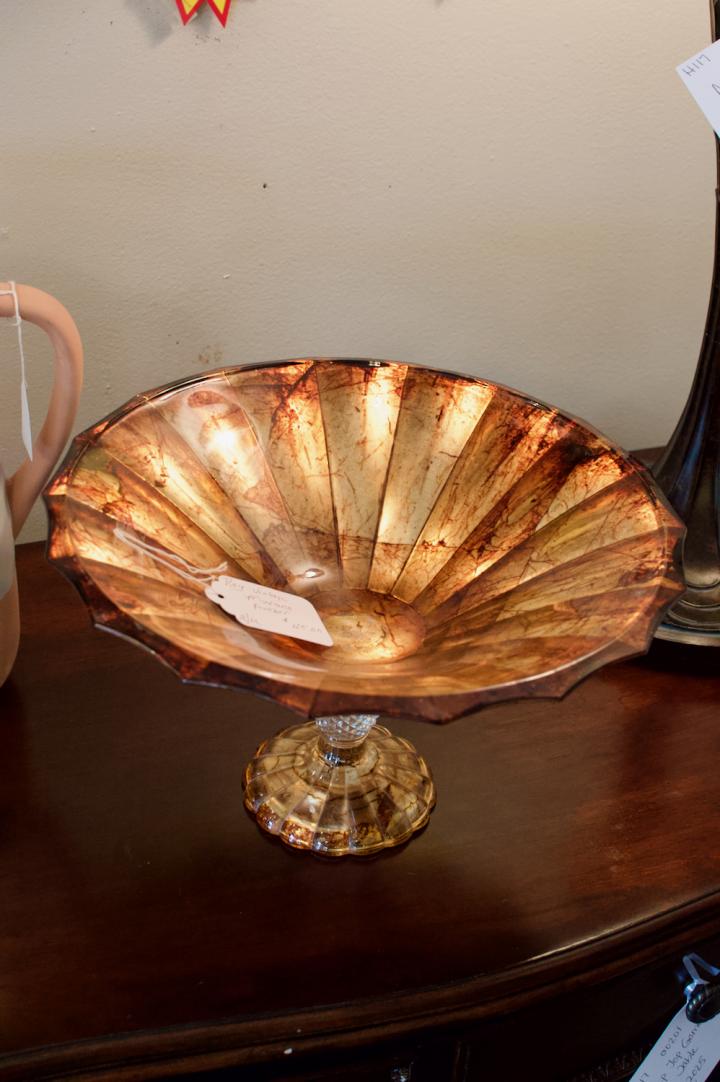 Shop Rey vintage Murano Amber pedestal bowl | Hunt & Gather