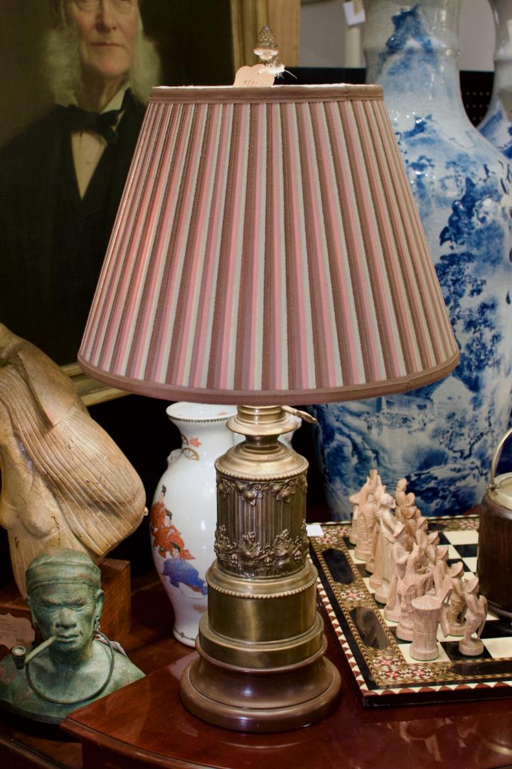 Shop Antique brass oil lamp (1 of pair) | Hunt & Gather