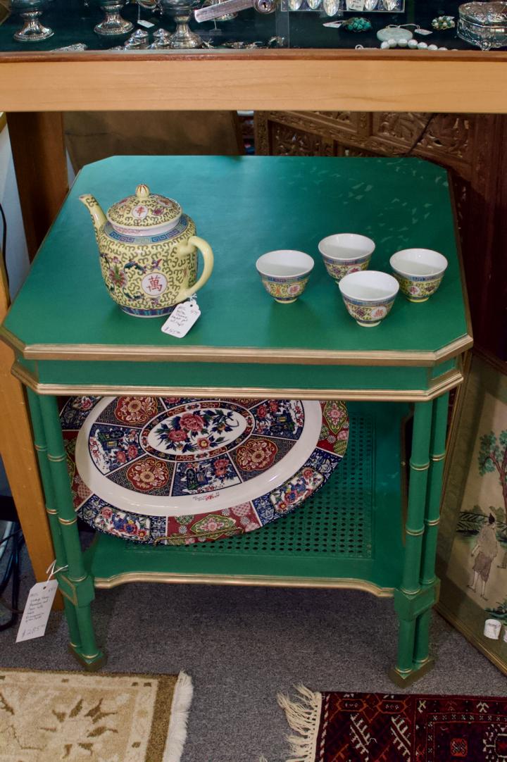 Shop Vintage faux bamboo & cane side table | Hunt & Gather