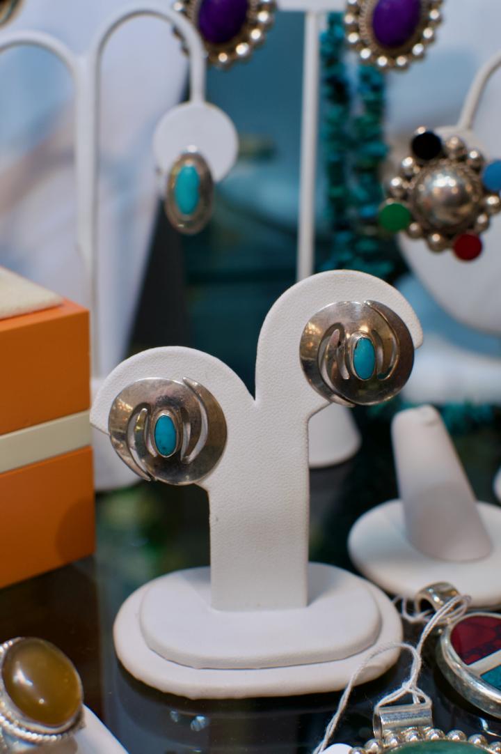 Shop Sterling w/ turquoise oval clip earrings | Hunt & Gather