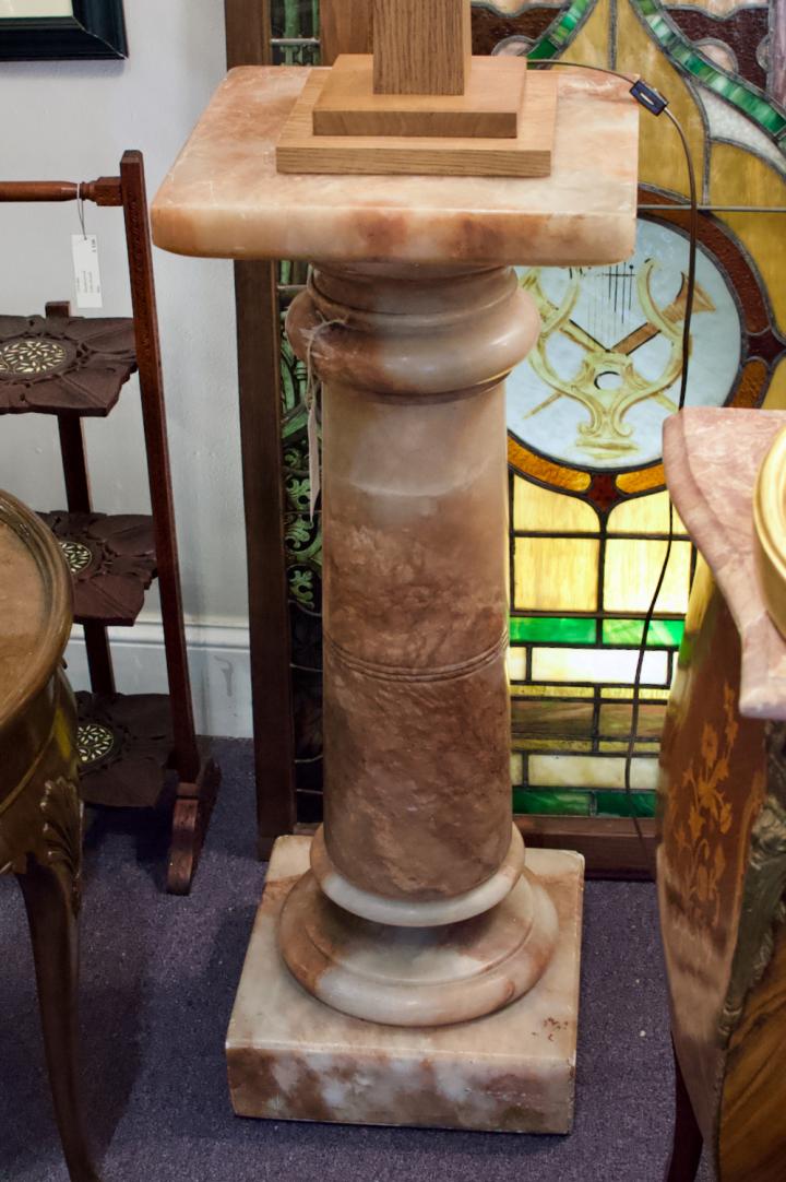 Shop Italian solid brown marble pedestal stand | Hunt & Gather