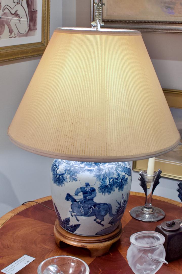 Shop Antique Chinese blue & white lamp | Hunt & Gather