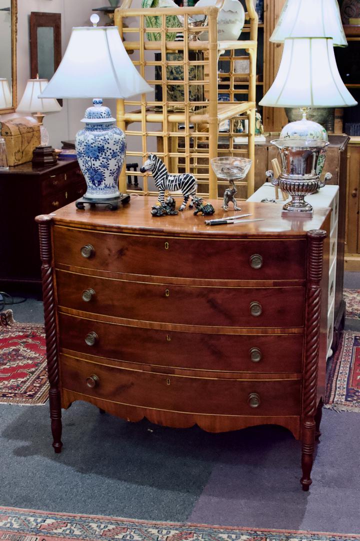 Shop Antique federal bow front chest of drawers | Hunt & Gather