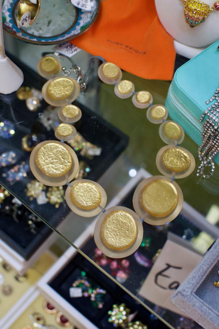 Shop Golden acrylic circle necklace | Hunt & Gather