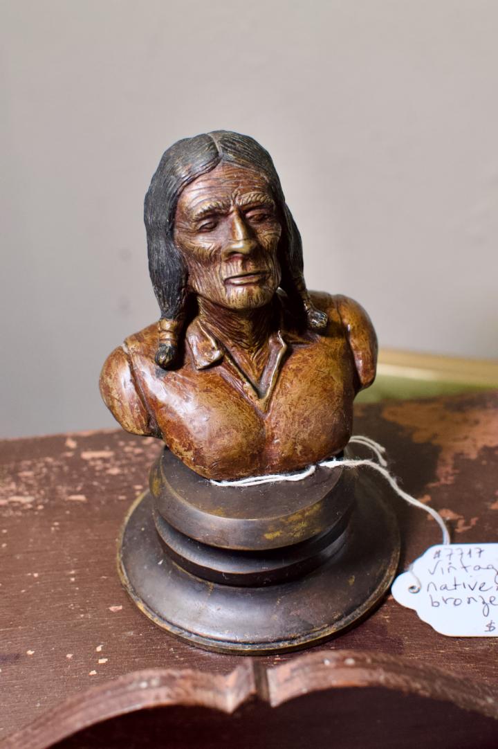 Shop Vintage Native American bronze bust | Hunt & Gather