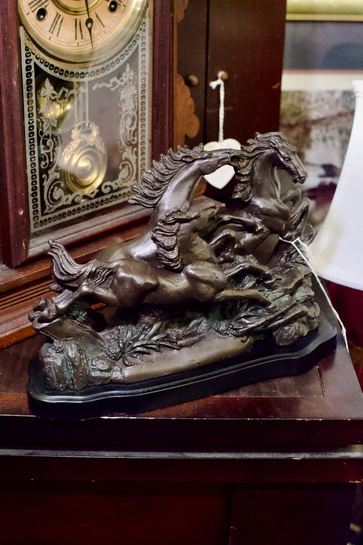 Shop Three galloping horses, heavy metal sculpture decor | Hunt & Gather